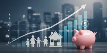 Graph showing rising interest rates impacting a US family's finances