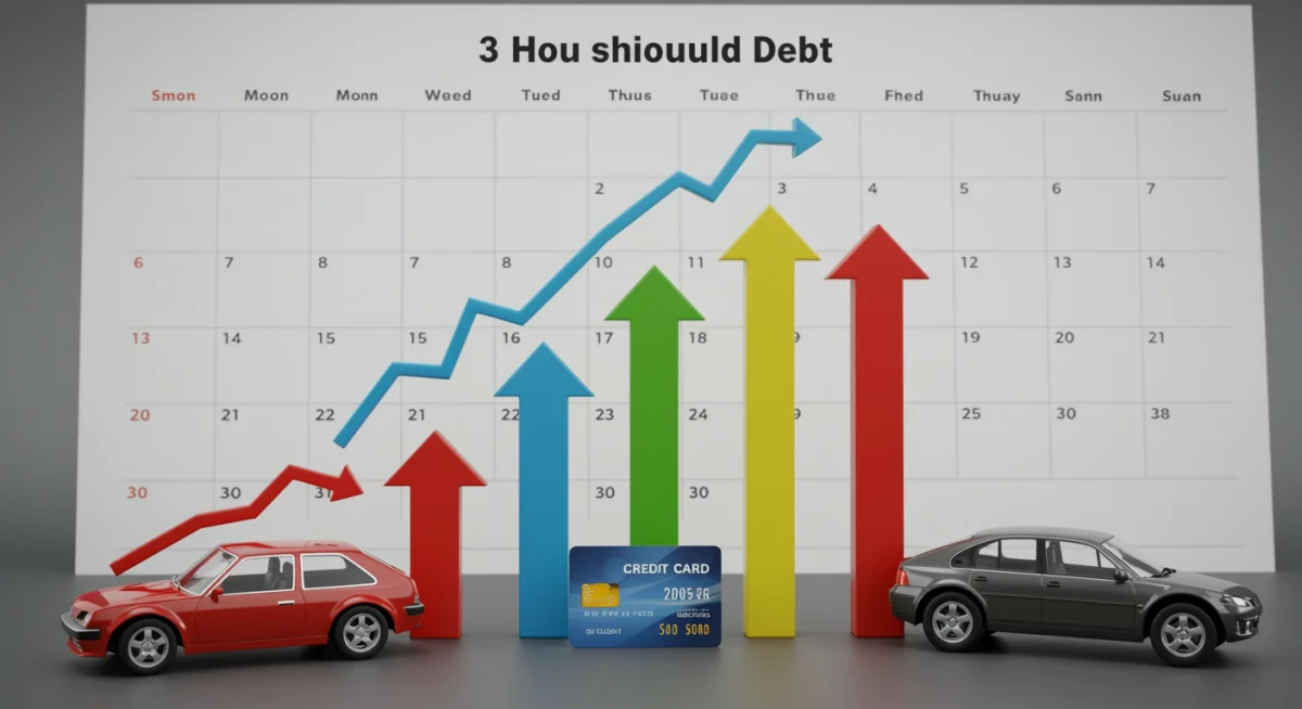 Infographic showing increased costs for various household debts over three months