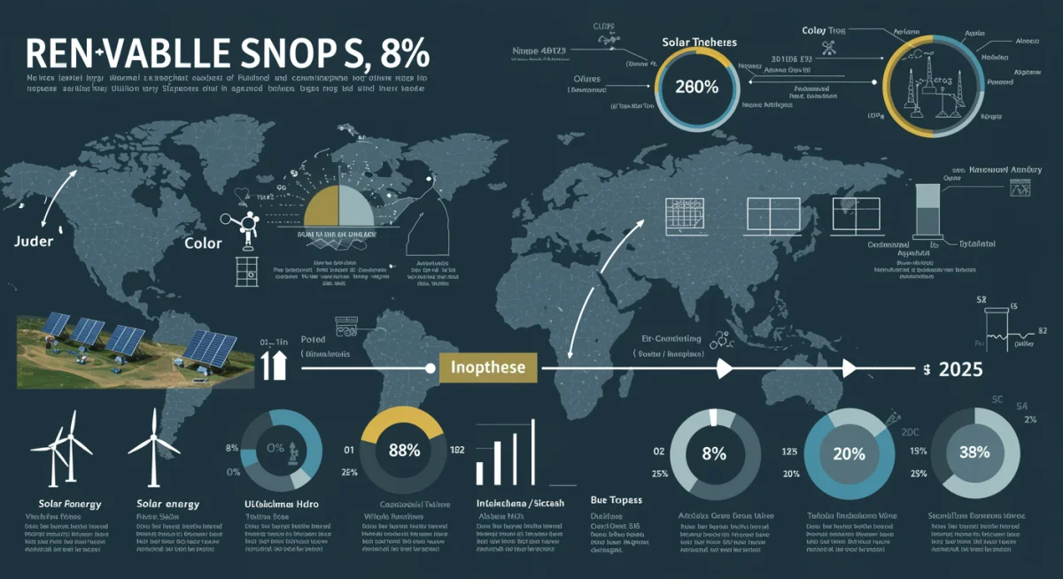Infographic detailing the breakdown of renewable energy sources contributing to the 8% increase.