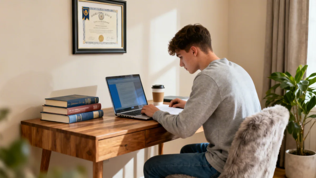 Young adult studying, representing military education benefits