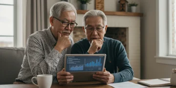 Senior couple reviewing 2026 Social Security benefit changes on a tablet