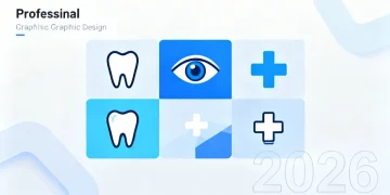 Illustration of dental and vision benefits for 2026 with icons of teeth and eyes
