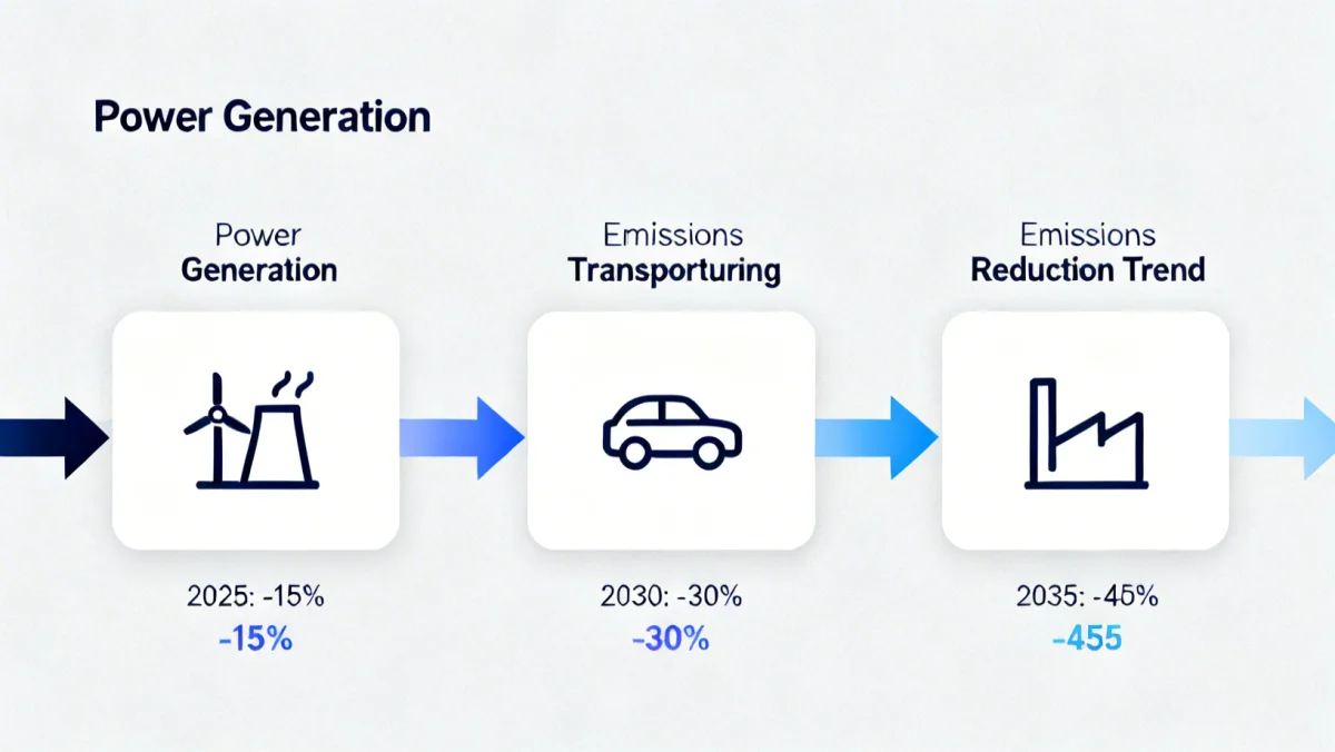 Infographic detailing sector-specific emissions reductions under new federal climate mandates.